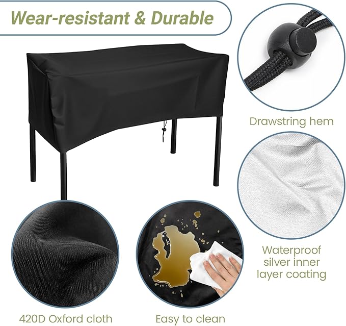 Patio Cover for Camp Chef 2 Burner Stove - Outdoor Grill Stove Protector Fit Camp Chef, Gas One, Vivicreate, Outvita Models EX60P, EX60LW, CC-60, DL-60, PRO60X, 34.5" L x 16" W x 16" H (For 2 Burner)