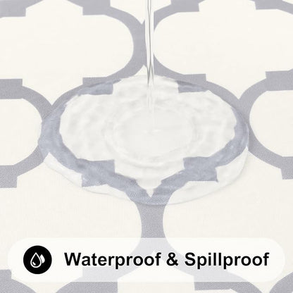 Smiry Rectangle Table Cloth, Waterproof Vinyl Tablecloth with Flannel Backing for Rectangle Tables, Wipeable Spillproof Plastic Tablecloths for Dining, Camping, Indoor and Outdoor (60"x102", Beige)