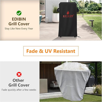 30 inch Grill Cover for Masterbuilt 30-inch Digital Electric Vertical BBQ Smoker with Side Wood Chip Loader,30 Inch Electric Smoker Cover for Masterbuilt MB20071117, 18" W x 17" D x 33" H