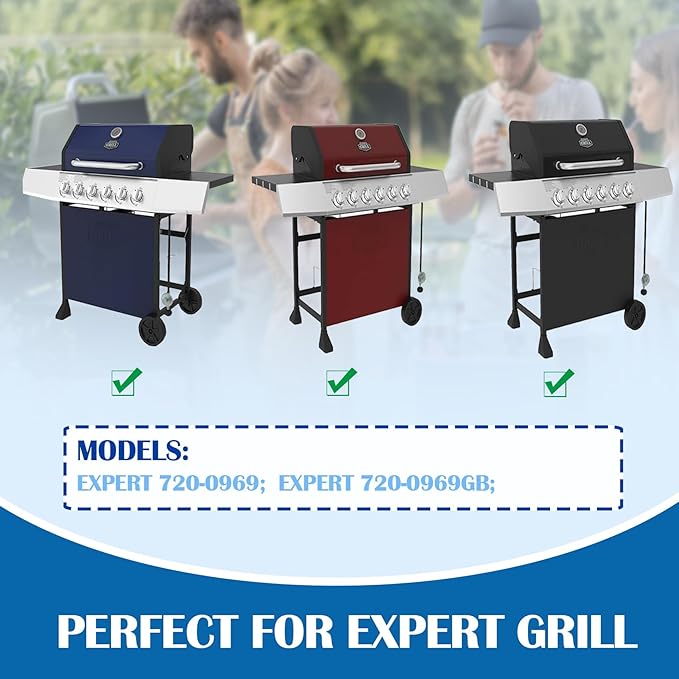 SafBbcue Grill Replacement Parts for Expert Grill 6 Burner 720-0969 720-0969GB 720-0969GA 720-0969G, Grill Cooking Grates and Heat Plates for Nexgrill 5 Burner 720-0882A 720-0882AE Replacement Parts