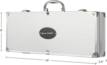 16-Piece BBQ Grill Accessories Set - Barbecue Tool Kit with Aluminum Case for Home Grilling - Great Gift for Birthday or Father’s Day by Home-Complete