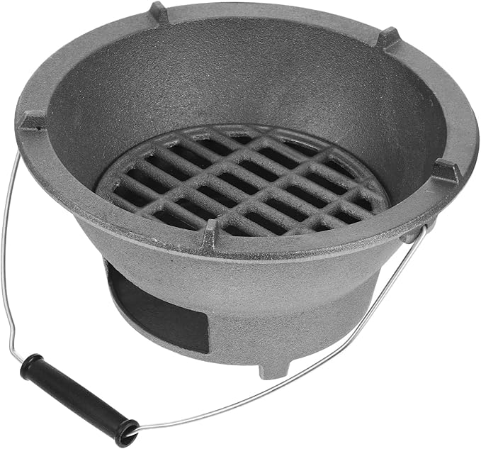 Wakauto Portable Cast Iron Charcoal Grill Stove Tabletop Japanese Bbq Grill for Indoor and Outdoor Use Mini Portable Stove with Versatile Griddle for Charcoal Cooking Easy Operation for