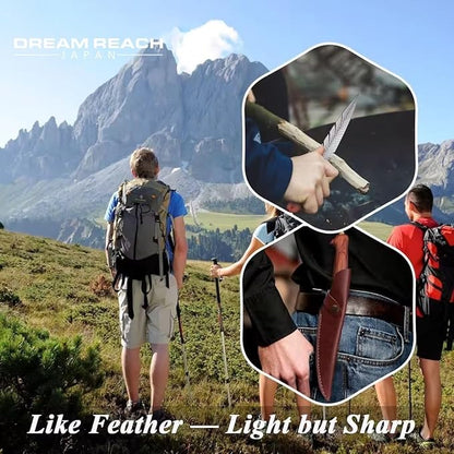 Dream Reach Feather Viking Knife – Hand-Forged Boning Knife with Sheath, 7" High Carbon Steel Butcher Tool for Meat Cutting, Camping BBQ Christmas Gifts for Men Women