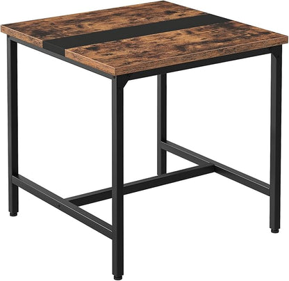 CHOEZON Square Kitchen Dining Table, 29.5'' Dining Table, Small Dining Tables, Writing Desk, Coffee Tables, for Restaurant, Living Room, Apartment, Rustic Brown and Black TCZ02BF