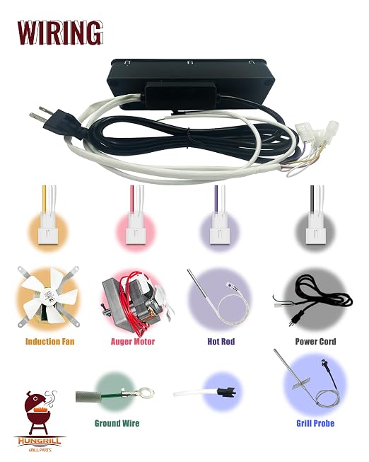 Digital Trapezoid Grill Controller Kit Compatible with Pit Boss Vertical Pellet Smoker Copperhead 3/4/5/7-Series (PBV3P1/PBV4PS1/PBV5P1/PBV7P1) & 5-Series Copper-Walmart PBV5PW1, Includes Hot Rod