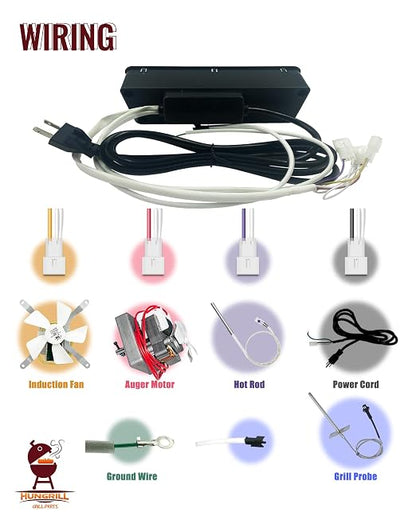 Digital Trapezoid Grill Controller Kit Compatible with Pit Boss Vertical Pellet Smoker Copperhead 3/4/5/7-Series (PBV3P1/PBV4PS1/PBV5P1/PBV7P1) & 5-Series Copper-Walmart PBV5PW1, Includes Hot Rod