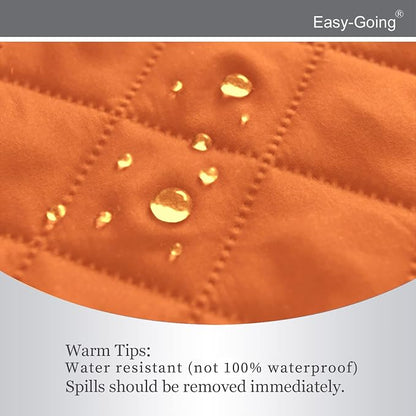 Easy-Going Reversible Couch Cover, Recliner 22 in, Orange/Black | Machine Washable Slipcover For Dogs, Water Resistant Furniture Mat For Living Room, Non-Slip Sofa Cover, Pet Friendly