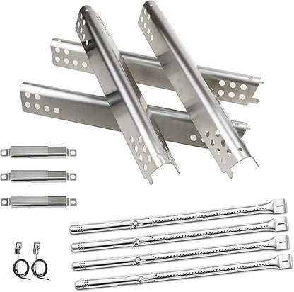 Hisencn Grill Replacement Parts for Charbroil Advantage Series 4 Burner 463344116, 466344116 Gas Grill, 14 3/8" Grill Burners Tube,15 1/2" Heat Plate Tent Shield,Adjustable Carryover Tube,G361-0003-W1