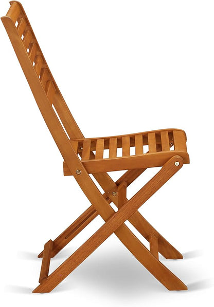 East West Furniture DEBS9CWNA 9 Piece Outdoor Patio Dining Sets Includes a Rectangle Acacia Wood Table and 8 Folding Side Chairs, 40x72 Inch, Natural Oil