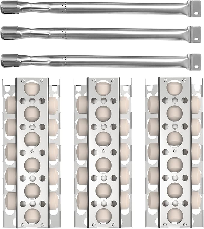 SafBbcue Grill Briquettes Tray Replacement Parts Kit for Tray for RCS 26” 32” 40” Grill, Heat Plate and Grill Burner for RJC26A RJC32A RJC32AL RJC40A RJC011P RJC009P, 3 Pack