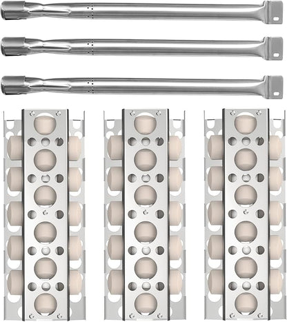 SafBbcue Grill Briquettes Tray Replacement Parts Kit for Tray for RCS 26” 32” 40” Grill, Heat Plate and Grill Burner for RJC26A RJC32A RJC32AL RJC40A RJC011P RJC009P, 3 Pack