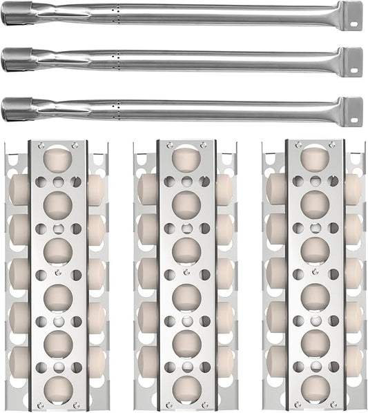 SafBbcue Grill Briquettes Tray Replacement Parts Kit for Tray for RCS 26” 32” 40” Grill, Heat Plate and Grill Burner for RJC26A RJC32A RJC32AL RJC40A RJC011P RJC009P, 3 Pack