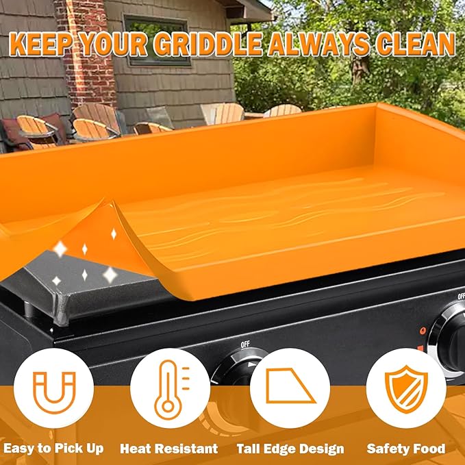 22 Inch Silicone Griddle Mat Cover for Blackstone, Heavy Duty BBQ Grill Silicone Mat for All Season Outdoor Use, Premium Food Grade Grill Buddy Mat, Reusable, Protective Cover