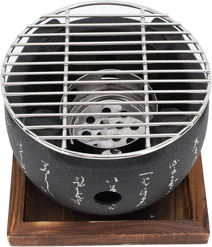 Zerodis Mini BBQ Grill Japanese Portable Charcoal Grill Quick Heating, Even Heating, Multifunctional Usage with Compact Design, Suitable for Families (L)