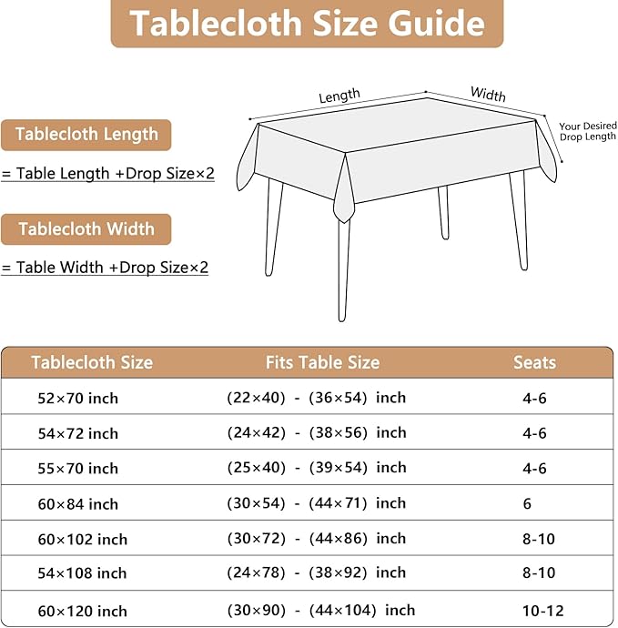 Seenus Textured White Cloth Tablecloth for 4ft Rectangle Table, Water Resistant & Spill Proof Table Cloth in 4-6 Seats Dining Room Kitchen Patio Outdoor Wedding Party, 52 x 70 Inch