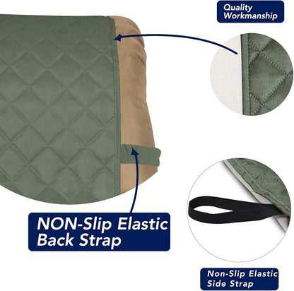 PureFit Reversible Quilted Recliner Sofa Cover, Water Resistant Slipcover Furniture Protector, Washable Couch Cover with Elastic Straps for Kids, Dogs, Pets (Small, Greyish Green/Beige) | Greyish Green/Beige, Water Resistant Couch Protector, Washable P...