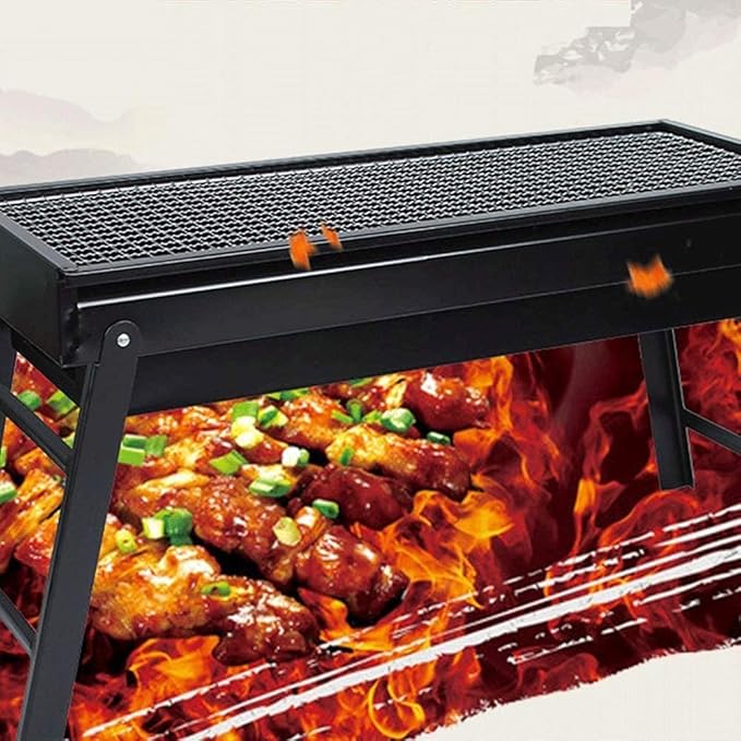 Portable Charcoal Grill Stainless Steel BBQ Grill Folding Lightweight Camping Outdoor Barbecue Grill for Picnics Garden Cooking,A-1