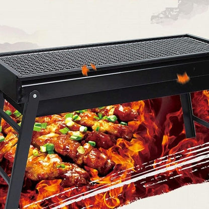 Portable Charcoal Grill Stainless Steel BBQ Grill Folding Lightweight Camping Outdoor Barbecue Grill for Picnics Garden Cooking,A-1