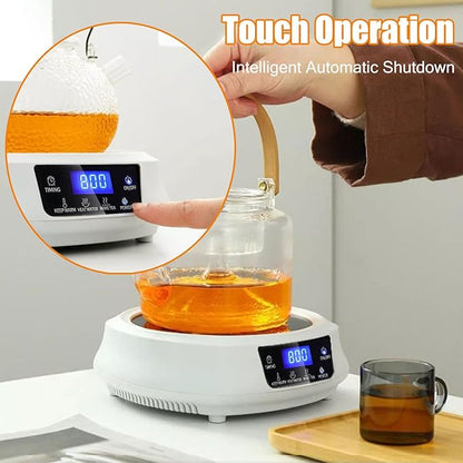 Portable 800w Electric Mini Stove Hot Plate, Electric Ceramic Stove With Adjustable Power Levels For Boiling Water Making Tea And Coffee(white)