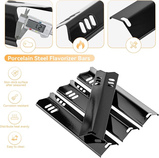 GR2215120-OG-00 Grill Replacement Parts for Outdoor Gourmet 4 Burner GR2215101-OG-00, FSOGBG1106 Gas Grill, 15" Heat Plates & Grill Burner for Dyna-Glo DGF493BNP, DGB494SPB, DGF510SBP and More Models
