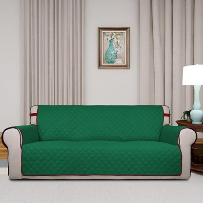 PureFit Reversible Quilted Sofa Cover Dog Couch Covers for Sofa, 66 in | Green/Red, Water Resistant Couch Protector, Washable Pet Couch Cover with Non Slip and Elastic Straps For Kids