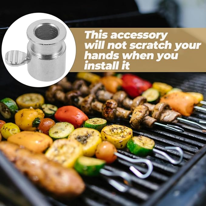 SUPVOX Rotisserie Spit Rod Stop Grill Rod Fixator Rotisserie Balance Holder Grill Rack Spit Balance Bolt Accessory for Gas Smooth Rotation 0.98 X 0.74 X 0.70 in