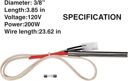 GRILLME Fire Pot Burn Pot and Hot Rod Ignitor Kit Replacement for Traeger Pellet Grill with Screws and Fuse