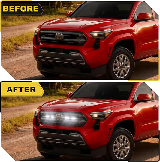 Upgrade OEM Front Grille Lights for 2024 2025 Toyota Tacoma SR SR5 | 5000k white,Led Grill Light assembly accessories 2026