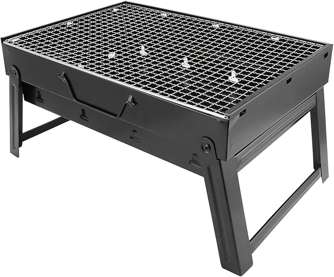 Alvinlite Barbecue Grill Stainless Steel - Kabab Grill Folding Camping Grill BBQ for Shish Kabob Grill Cooking Small Grill Portable Charcoal Tabletop Grill Barbecue