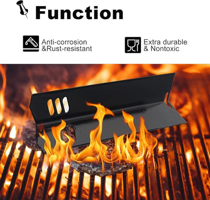Grill Heat Plates Shield for Revoace Gas Grill GBC1690W GBC1705WV GBC1706W GBC1793W, Backyard Grill BY14-101-001-05 BY16-101-002-06, Uniflame Grill GBC1030WRS GBC1134W Porcelain Burner Covers