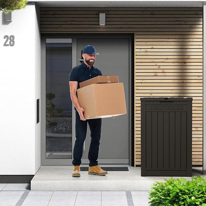 55 Gallon Package Delivery Box for Outside,Weather Resistant UV Protection Resin Outdoor Storage Parcel Box for Porches, Front Door,Balconies,Garages