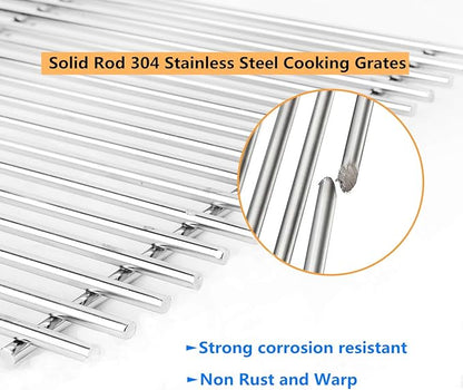 7528 Cooking Grates for Weber Genesis E and S Series 300 E310 E320 S310 S320 Gas Grills, 304 Stainless Steel Grid 2 Pack for Pit Boss PB700 Series Grates 19.5 x 12.9 x 0.6"