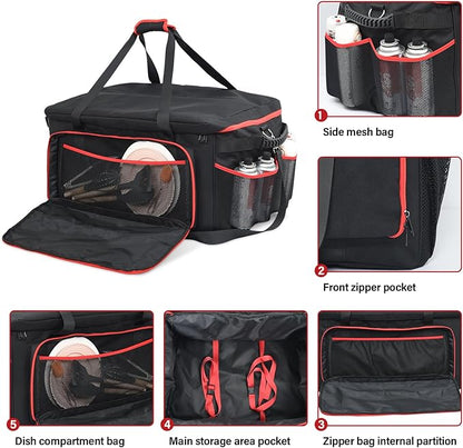 OTraki Grill Carry Case Compatible with Char-Broil Grill2Go X200, Portable Grill Storage Carry Bag, Cover Bag with Multi Storage Pockets for Outdoor Grill Tools & Accessories (Bag Only)