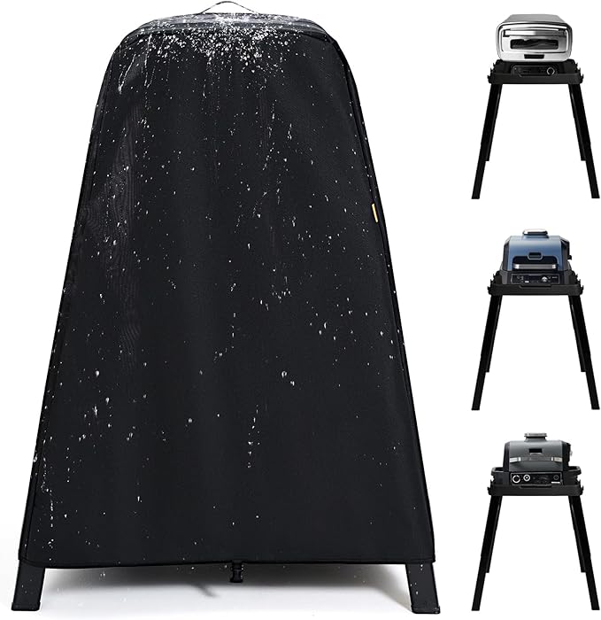 Waterproof Cover for Ninja Woodfire Outdoor Grill & Smoker and for Artisan Pizza Oven on Ninja XSKUNSTAND Stand, Outdoor Grill Accessories for Models OG300/700/800/900/OO100/MO200 Series (Cover Only)