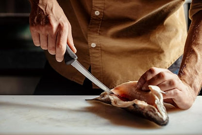 Mercer Culinary M23820 Millennia Black Handle, 6-Inch Curved, Boning Knife