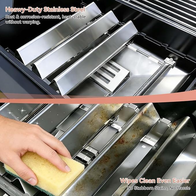 Spirit E-310 Parts 7636 Flavorizer Bars & 69787 Burner Tubes for Weber Spirit & Spirit II 300 Series E310 E320 E330 S310 S320 S330 with Front Control, 15.3" Heat Plates & 18" Grill Burners