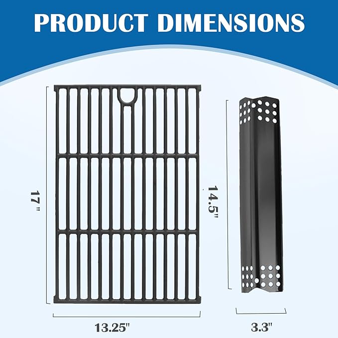 SafBbcue Grill Parts Kit for Home Depot Nexgrill 4 burner 720-0830H 720-0830A 720-0783E 720-0783C Replacement Parts for Expert Grill 720-0789H Heat Plates & Cast Iron Cooking Grates for Nexgrill Parts