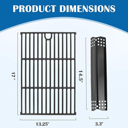 SafBbcue Grill Parts Kit for Home Depot Nexgrill 4 burner 720-0830H 720-0830A 720-0783E 720-0783C Replacement Parts for Expert Grill 720-0789H Heat Plates & Cast Iron Cooking Grates for Nexgrill Parts