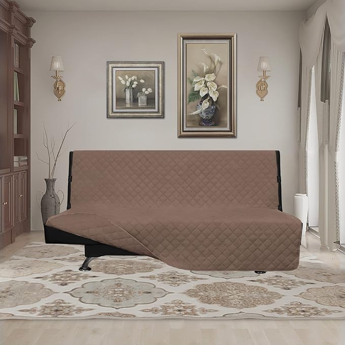 Easy-Going Reversible Couch Cover, Large Futon Sofa, Brown/Brown | Machine Washable Slipcover For Dogs, Water Resistant Furniture Mat For Living Room, Non-Slip Sofa Cover, Pet Friendly