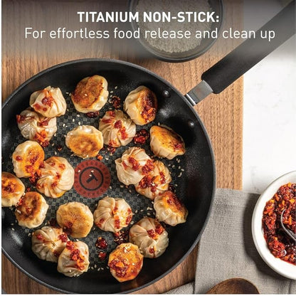 T-Fal Ultimate Hard Anodized Nonstick Fry Pan With Lid 10 Inch, Oven Broiler Safe 400F, Lid Safe 350F, Cookware, Kitchen, Home, Versatile Frying Pan, Skillet, Pots and Pans, Dishwasher Safe, Onyx