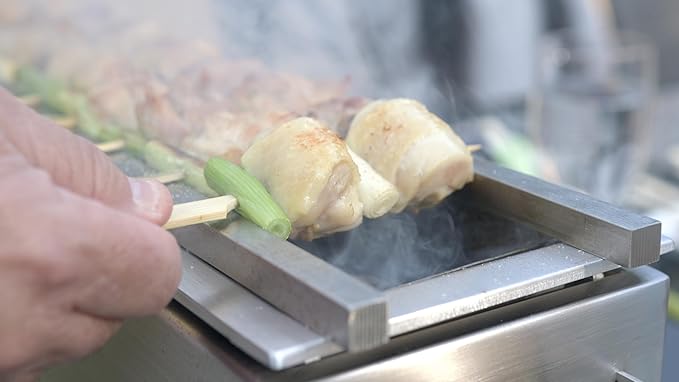 The Bincho Grill 24" Tabletop Yakitori Grill – Japanese Style Charcoal Robata BBQ – Binchotan Grill for Authentic Japanese Grilling – Made from Durable Stainless Steel