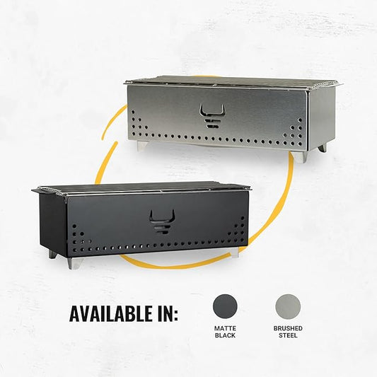 Hibachi Charcoal Grill,Easy to Use Charcoal Grill,Outdoor Tabletop Safe,Great for Travel, Camping, Patio, Balcony,Made from Stainless Steel,Operates Up to 750ºF,5 Yr Warranty (Matte Black)