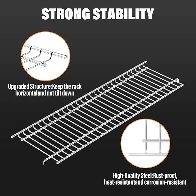 Utheer Stainless Steel Warming Rack for Nexgrill 4-Burner 720-0925 Gas Grills, Fits Nexgrill 720-0925P 720-0925PA 720-0925PG, 23.8" × 7.2" Top Warming Grate Replacement