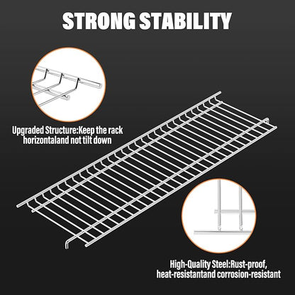 Utheer Stainless Steel Warming Rack for Nexgrill 4-Burner 720-0925 Gas Grills, Fits Nexgrill 720-0925P 720-0925PA 720-0925PG, 23.8" × 7.2" Top Warming Grate Replacement