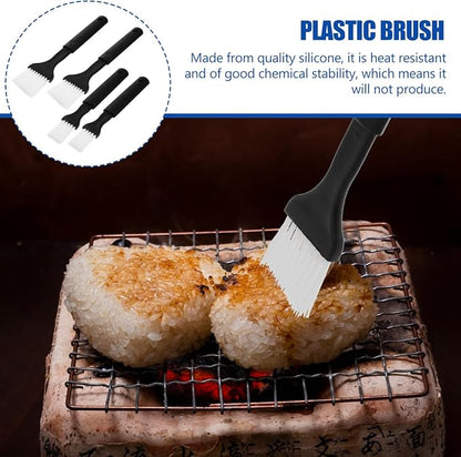 Luxshiny Bbq Brush Set 4Pcs Nylon Bristle Pastry Basting Brushes with Heat Resistant Grip for Grilling Roasting Baking Marinades