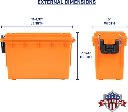 Sheffield Ammo Box Made in USA, Stackable Lockable Ammo Storage Box | Lockable Storage Box, Water and Dust Resistant Dry Box, Secures Hunting Gear, Gun Accessories, Supplies, and Bullets