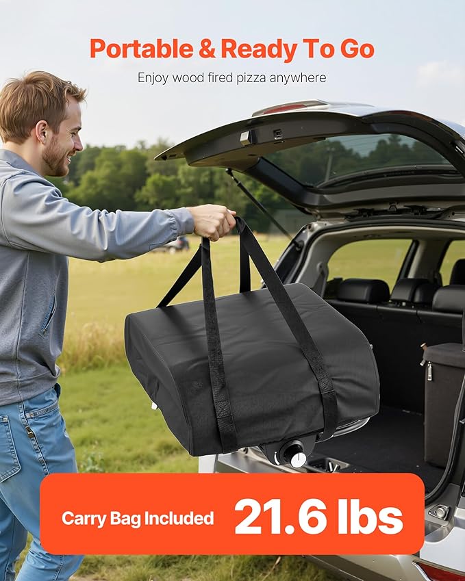 VEVOR Propane Outdoor Pizza Oven, 12 Inch Gas Pizza Maker, Max 1000℉, Portable Outdoor Cooker with Thickened Pizza Stone, 3 Layers Pizza Oven for Outside Patio Camping & Backyard, Black