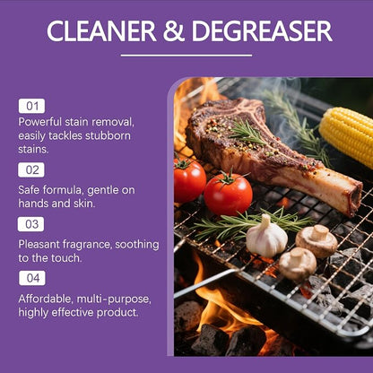 Fast Acting Heavy Duty Grill Degreaser Spray, Remove It-All Grill Cleaner & Degreaser Spray, Removes Carbon Deposits, Food Residue & Smoky Stains, 4 Fl Oz, Spray Bottle