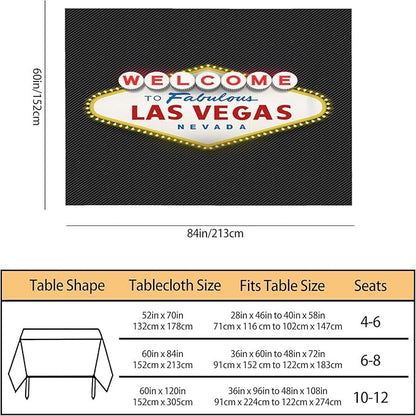 TKS MITLAN Welcome to Fabulous Tablecloth Decor Las Vegas Nevada Table Cloth Dining Room Kitchen Table Cover 60" X 84" Oblong/Rectangle