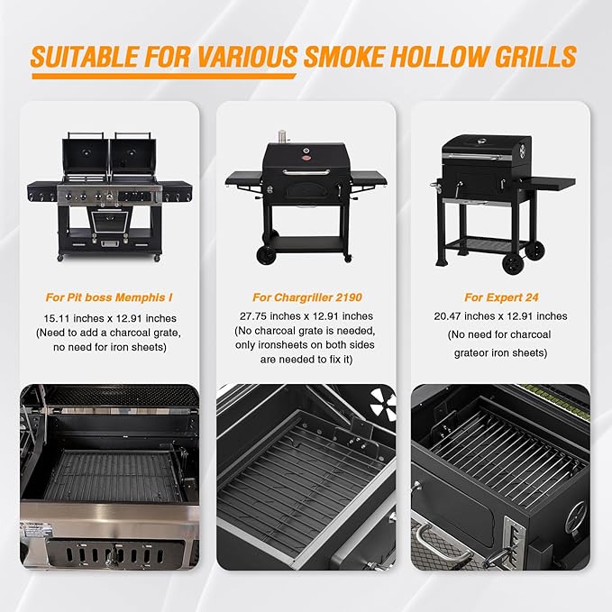 PS9900 15-28 Inch Charcoal Tray Replacement Parts for Smoke Hollow,Charcoal Basket for 47183T-21 6500 6800 8500 47183T HC4518L PS9500 SH5000 SH7000 SH19030119 SH19030219 SH9916 Smoke Hollow Grill Part